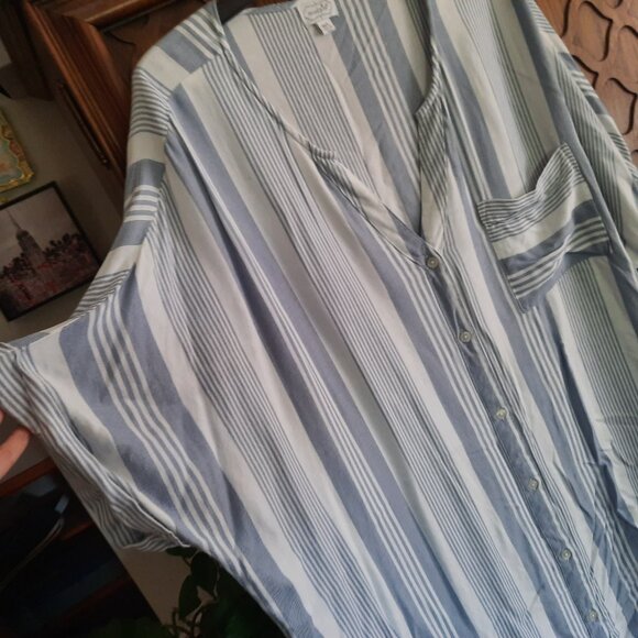 Mud Pie Beach Striped Slouchy Swim Coverup Tunic  - Size M - Picture 5 of 14